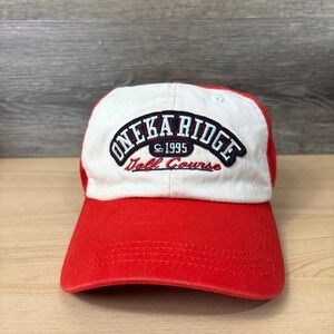Oneka Rdige Golf Course Hat Cap Strap Back Red Adjustable Ahead Mens